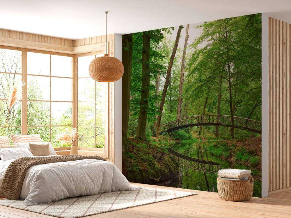 Bågbro i skogen
