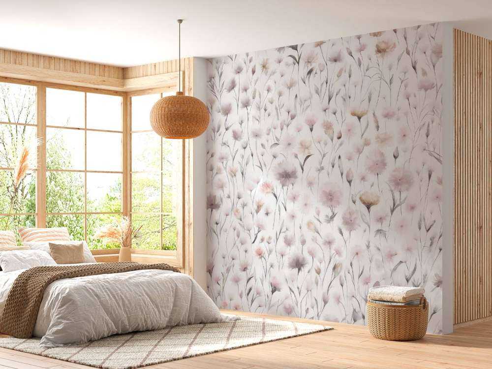 Kornblommor och fältgräs Rosa