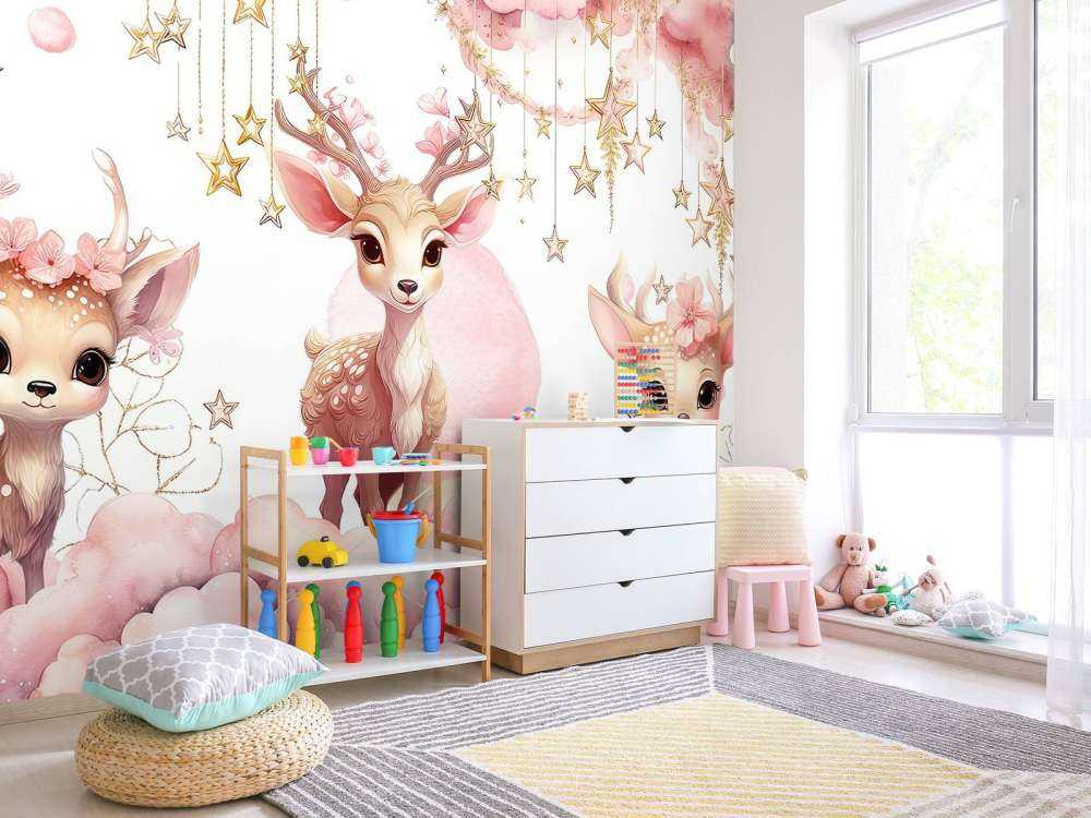 Drömmande hjort mellan stjärnorna