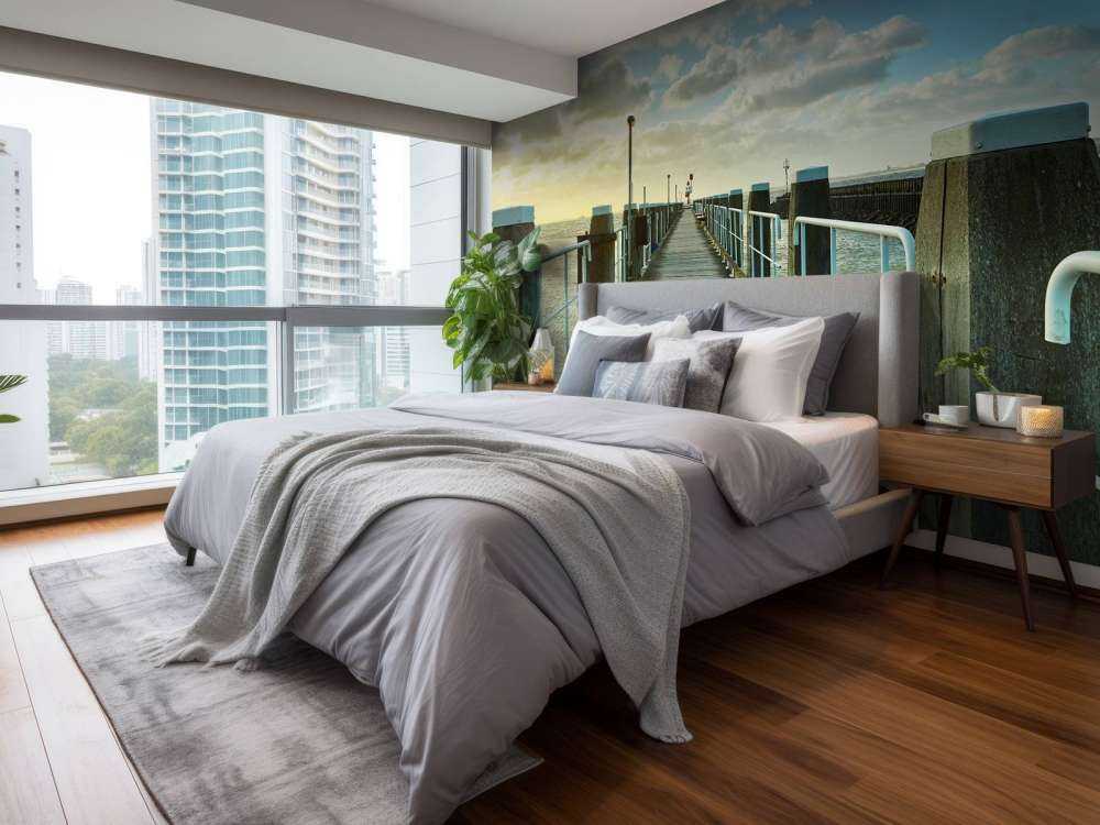 Byggnadsställning på kusten