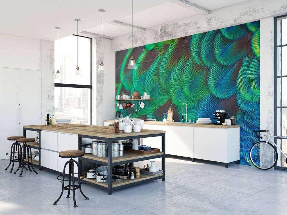 Närbild av påfågelfjädrar