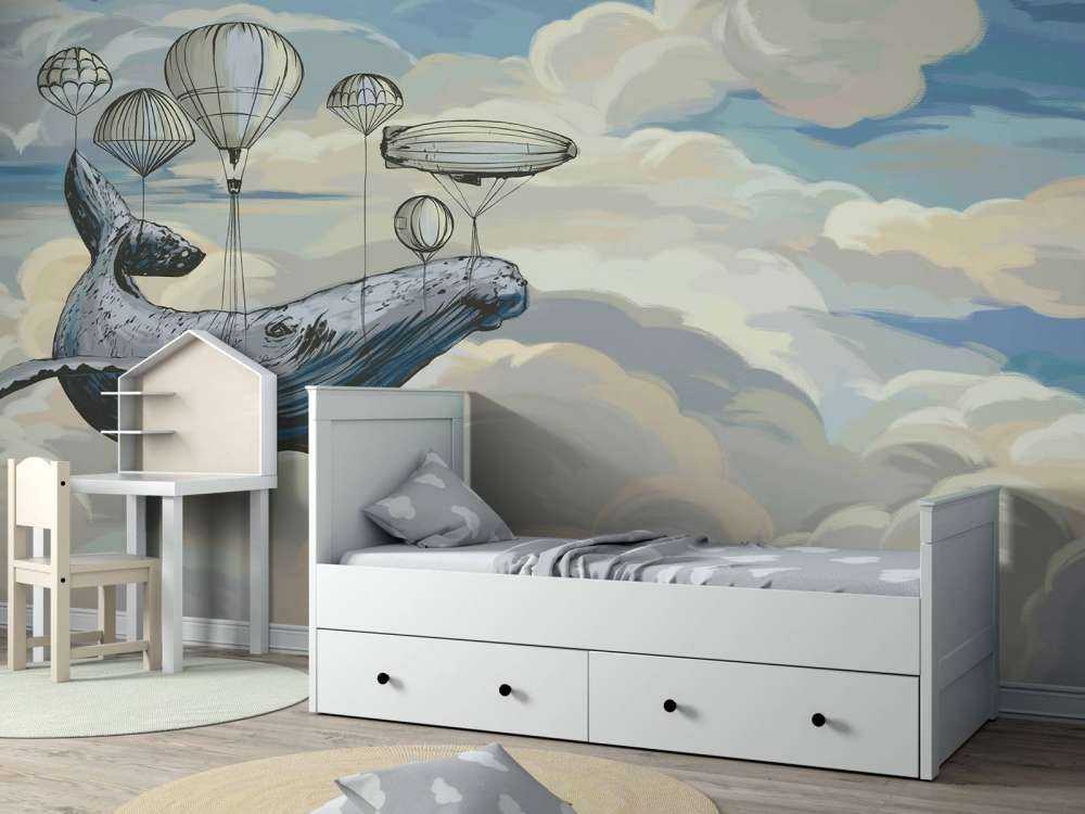 Varmluftsballonger med en val