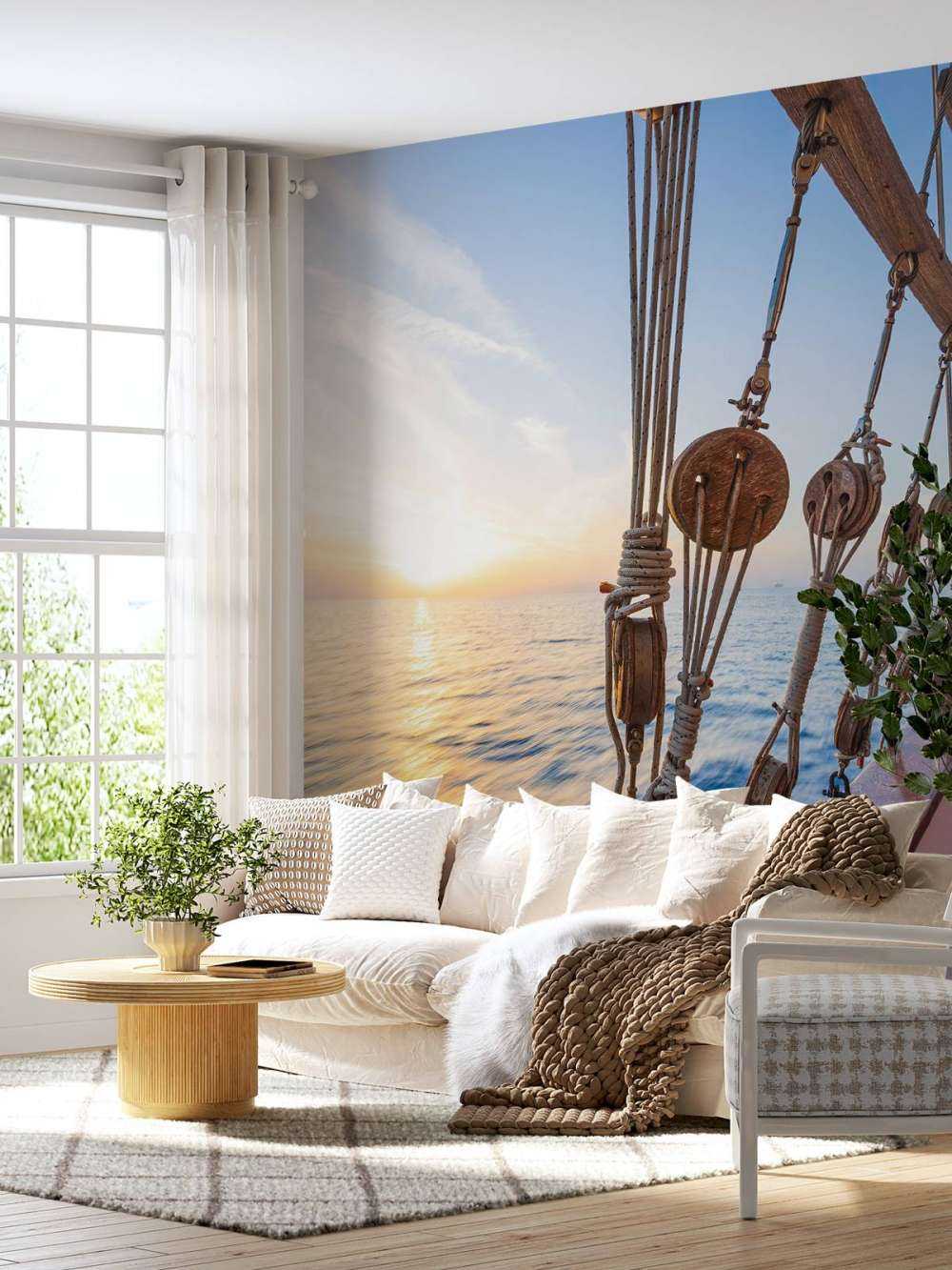 Solnedgång segelbåt