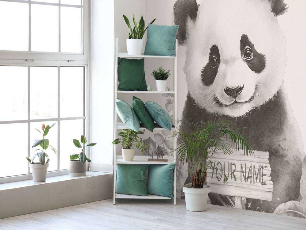 Pandaunge i djungeln beige