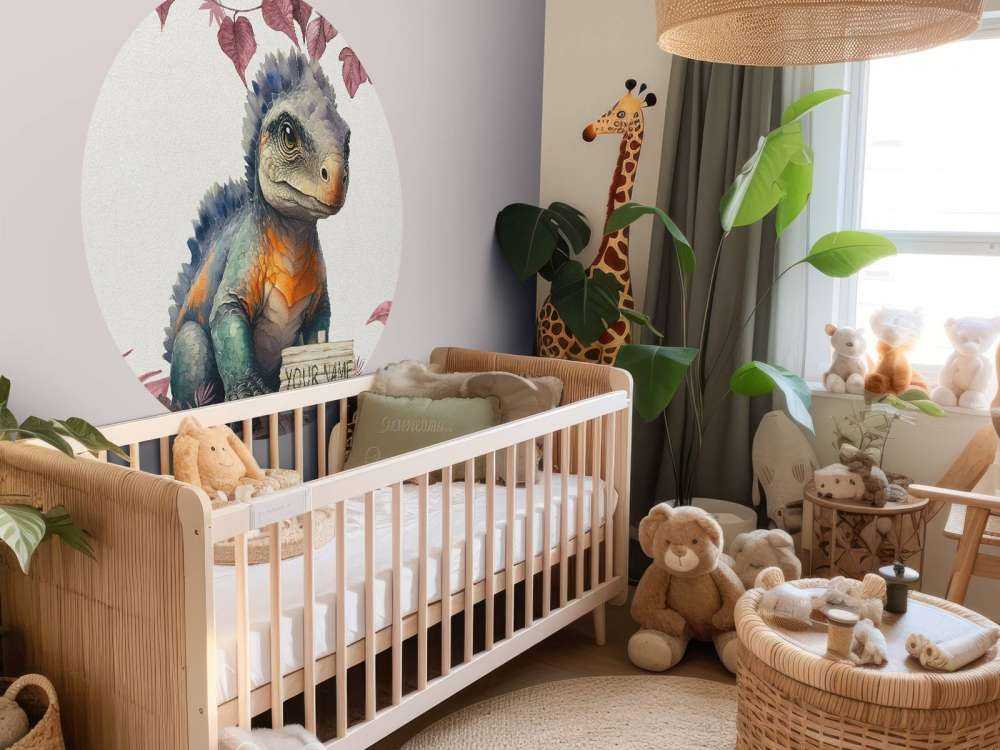 Baby ankylosaurus i den rosa djungeln