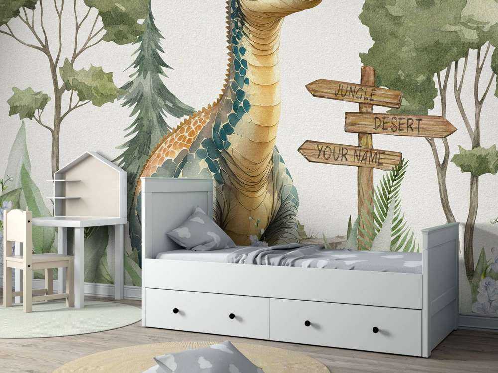 Baby brachiosaurus i djungeln