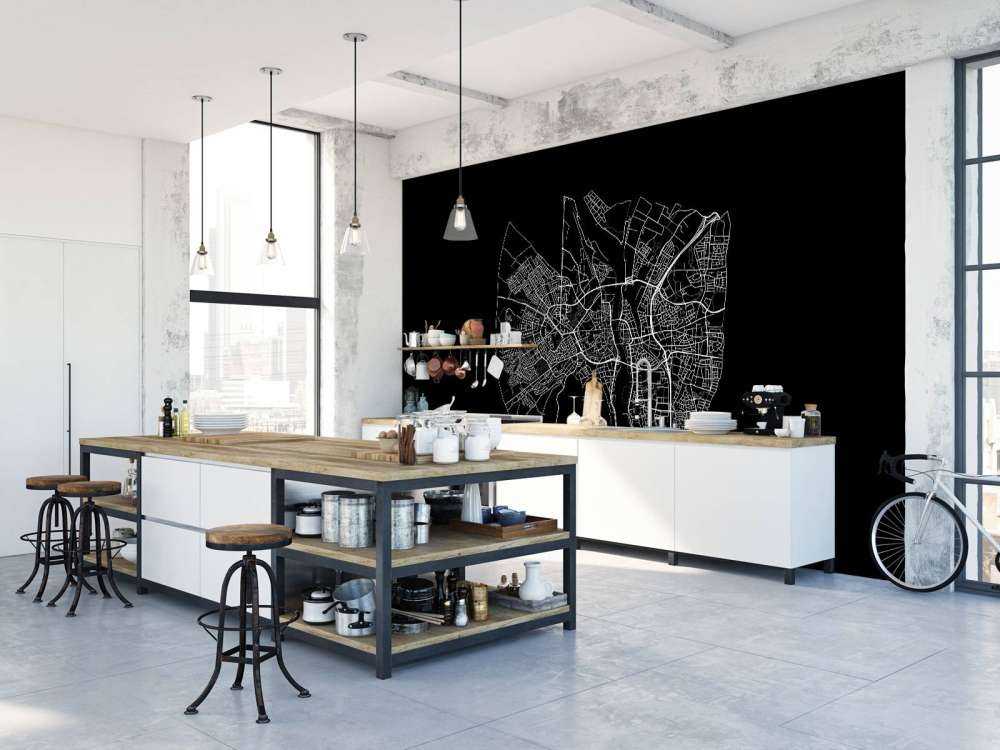 Karta över Maastricht, svart