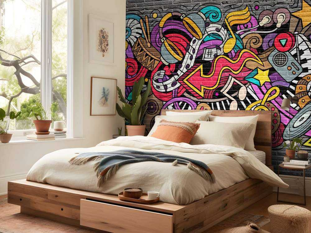 Musikgraffiti på mursten