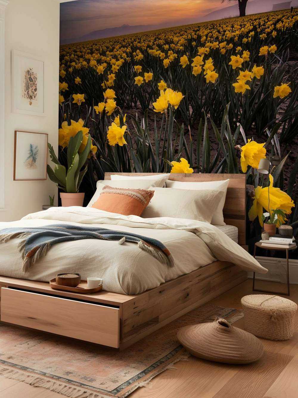 Mark med påskeliljer