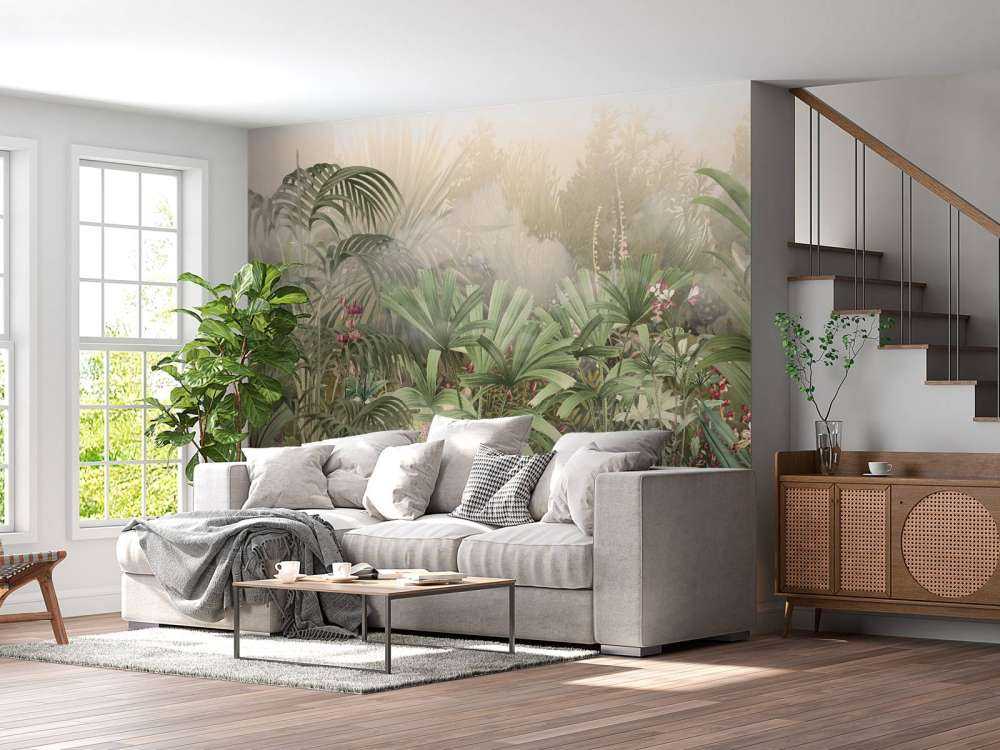 Morgen i den tropiske have grøn