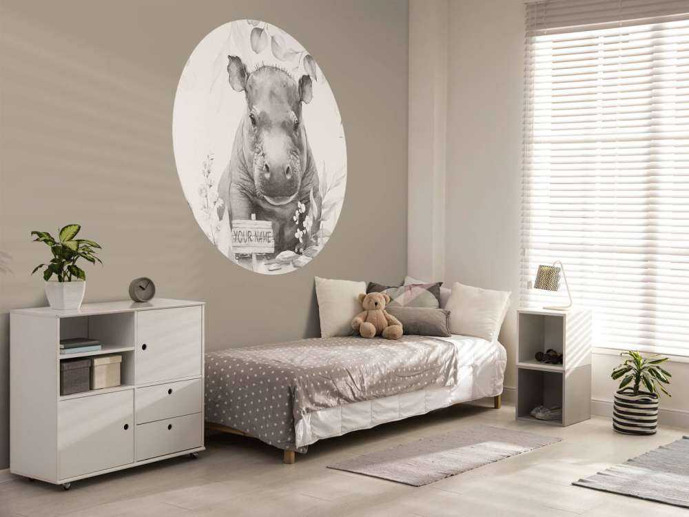 Flodhesteunge i den beige jungle