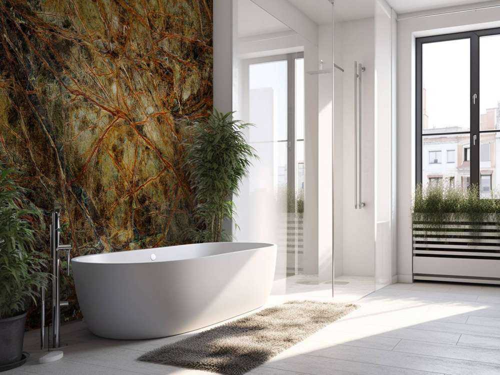 Marmor med farvede årer