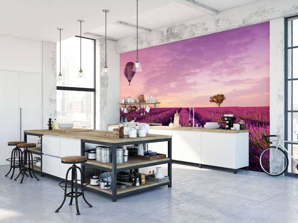 Lavendel felt og luftballon