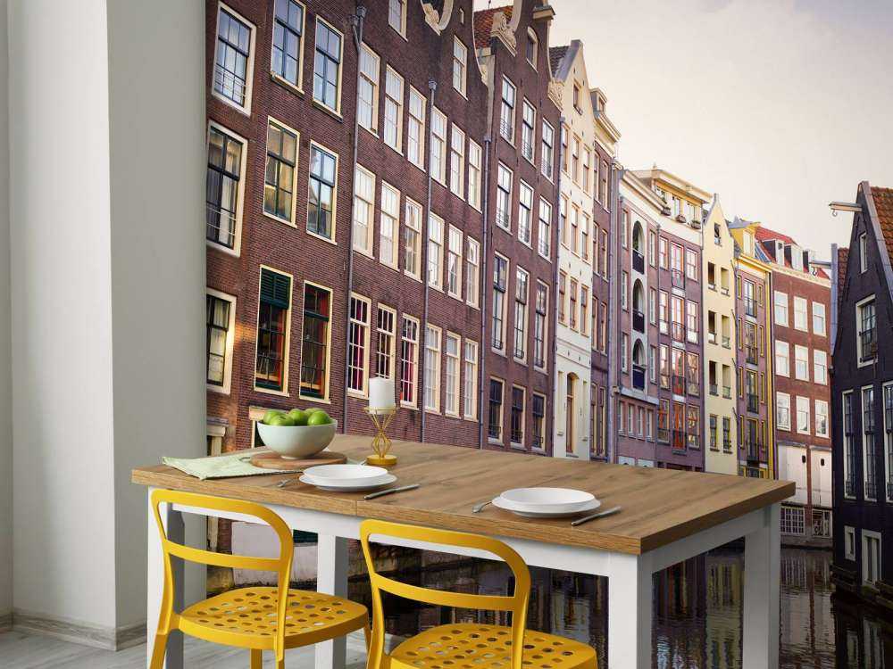 Amsterdam huser på kanalen