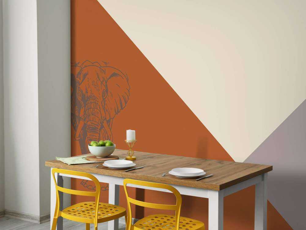 Rustne trekanter med elefant