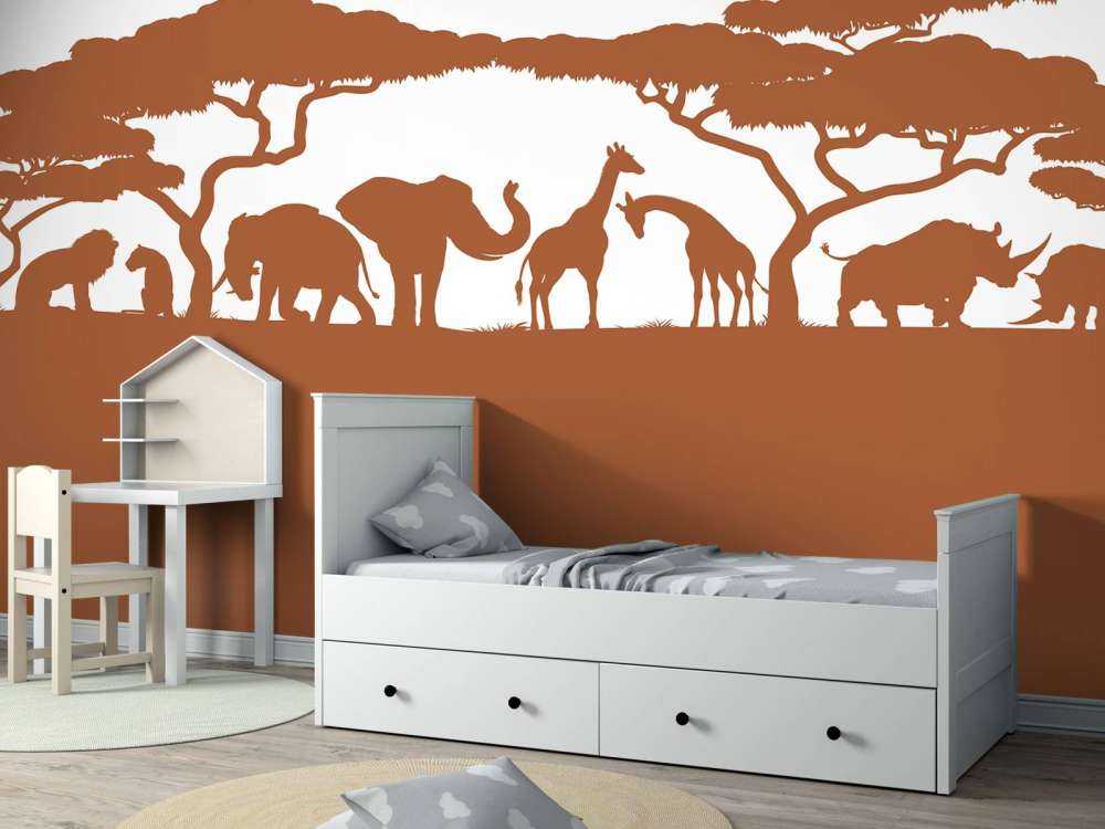 Silhuet safaridyr, rustfarve