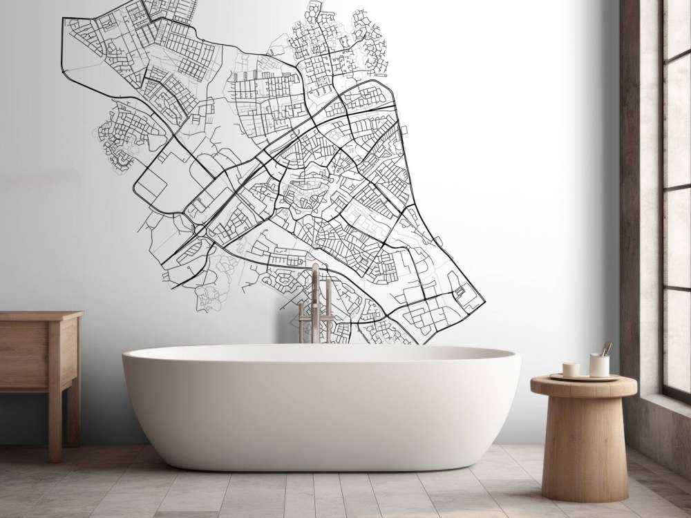 Kort over Zwolle, hvid