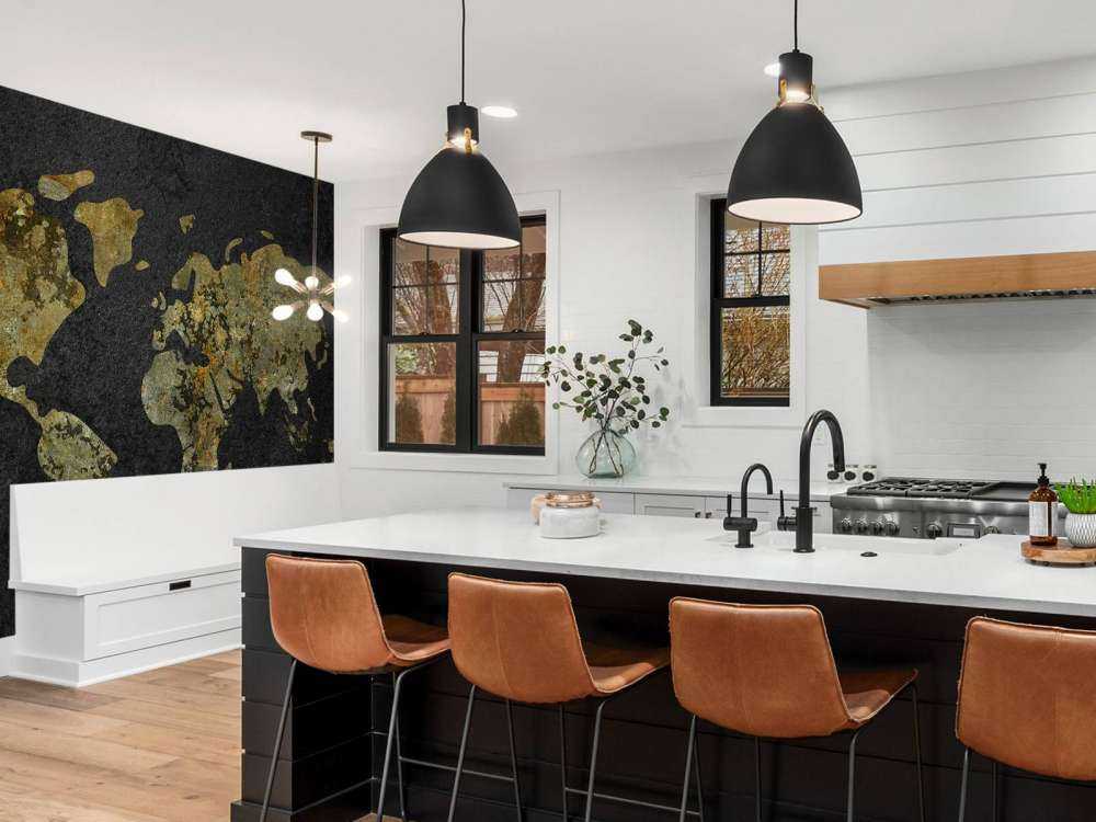 Verdenskart med gullgrønn tekstur