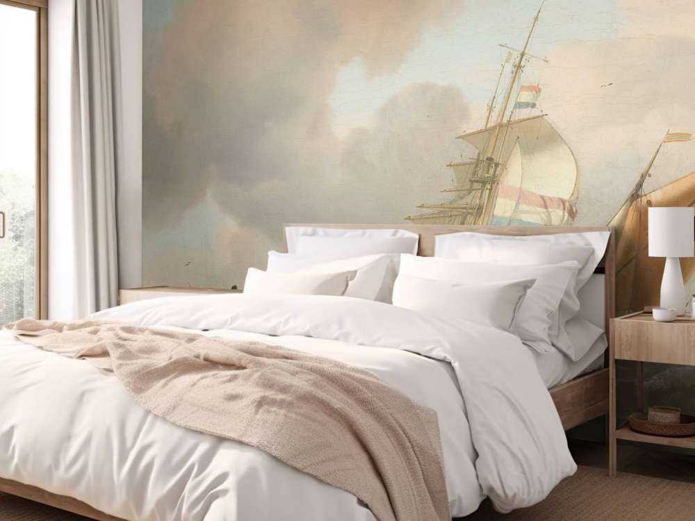 Stenete hav med skip