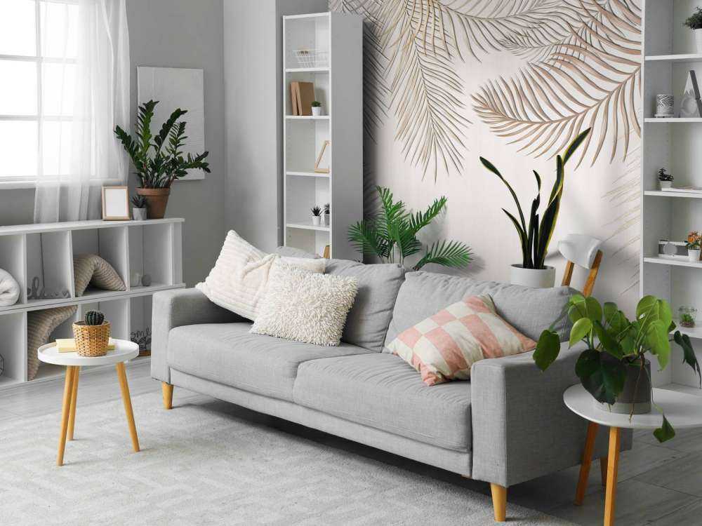 Beige fargede palmeblader