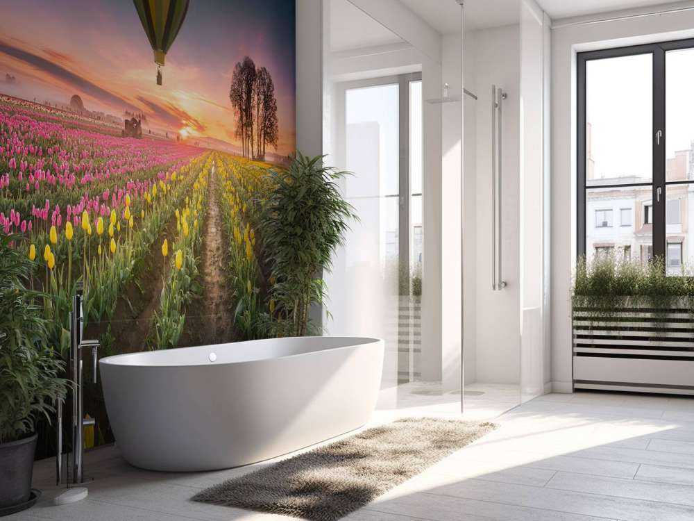 Rosa gul tulipanfelt