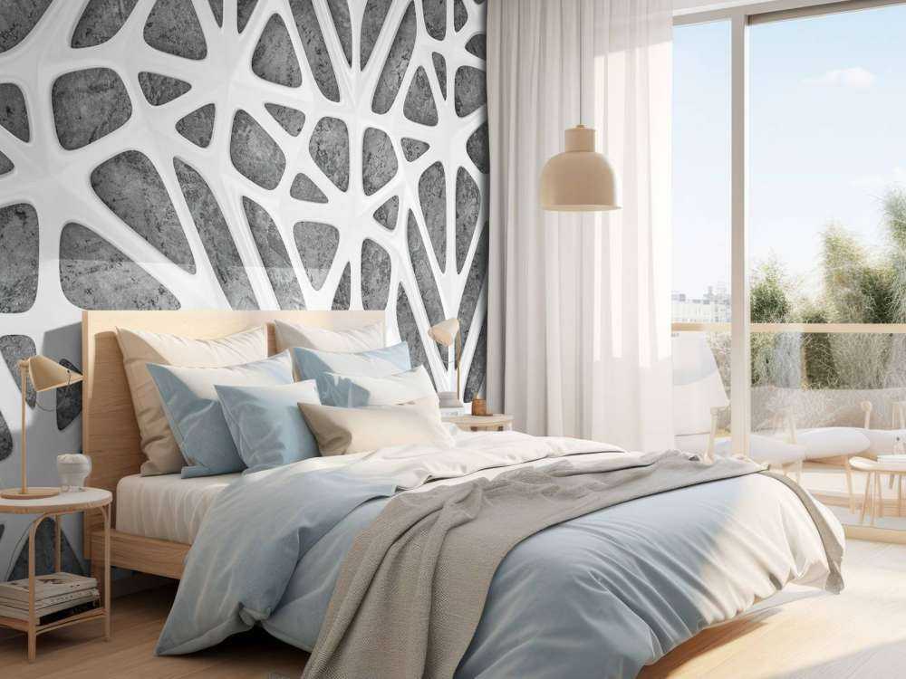 Hvitt mønster på betong