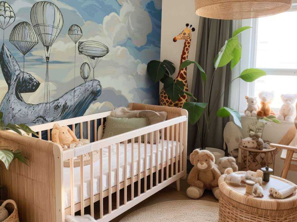 Varmluftsballonger med en hval