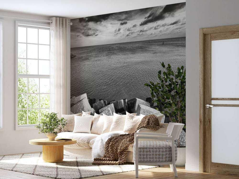 Betongblokker for havnen i Cadzand Bad