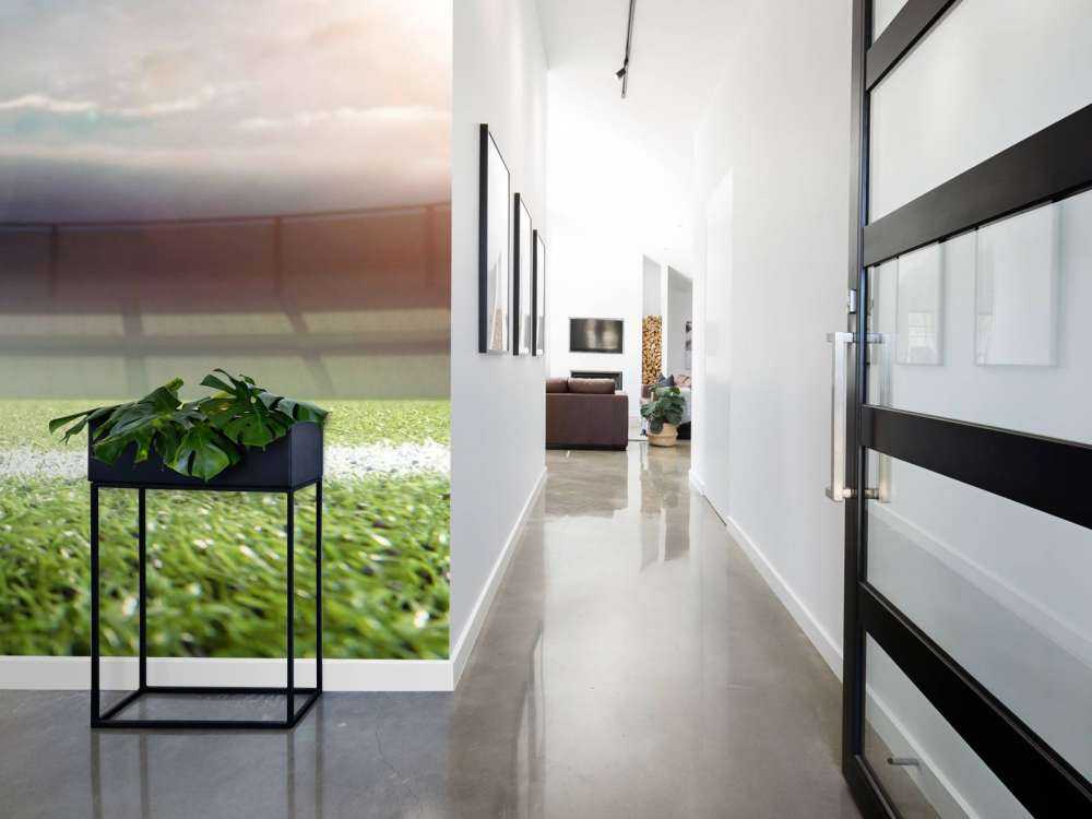 Stadion med fotballspiller