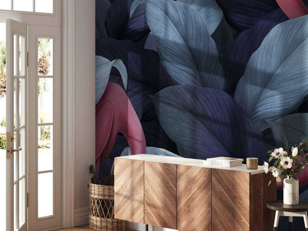 Flamingoer med blader