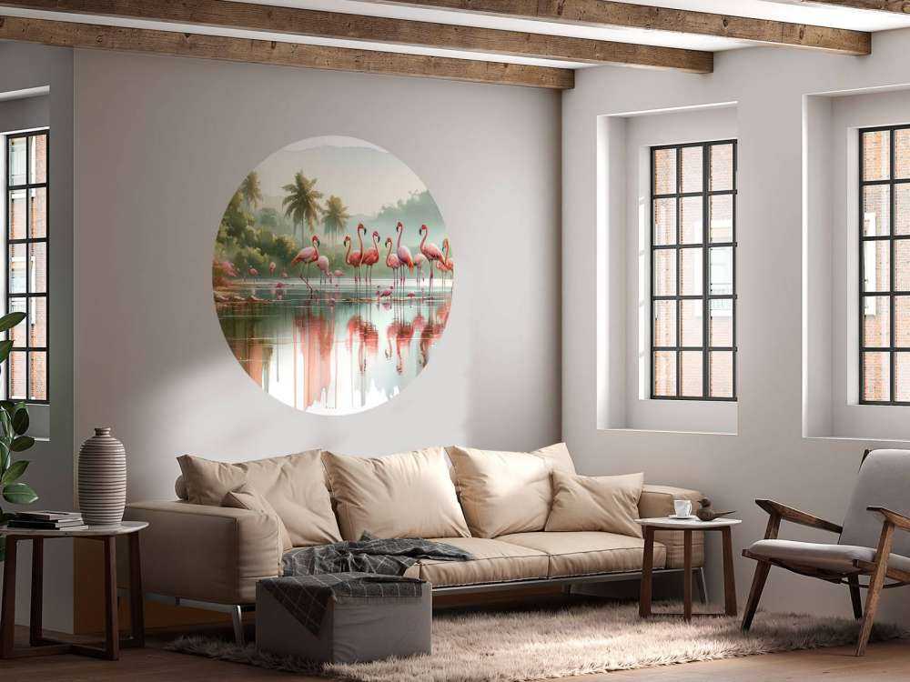 Morgenspeilinger av flamingoer