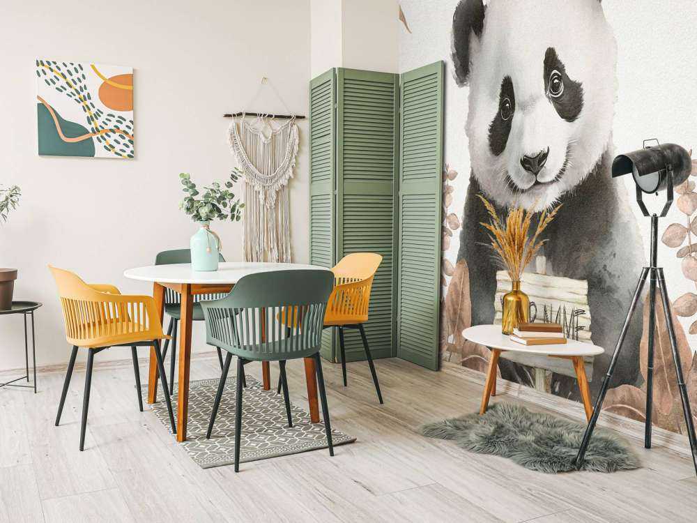 Pandaunge i jungelen i fargen taupe
