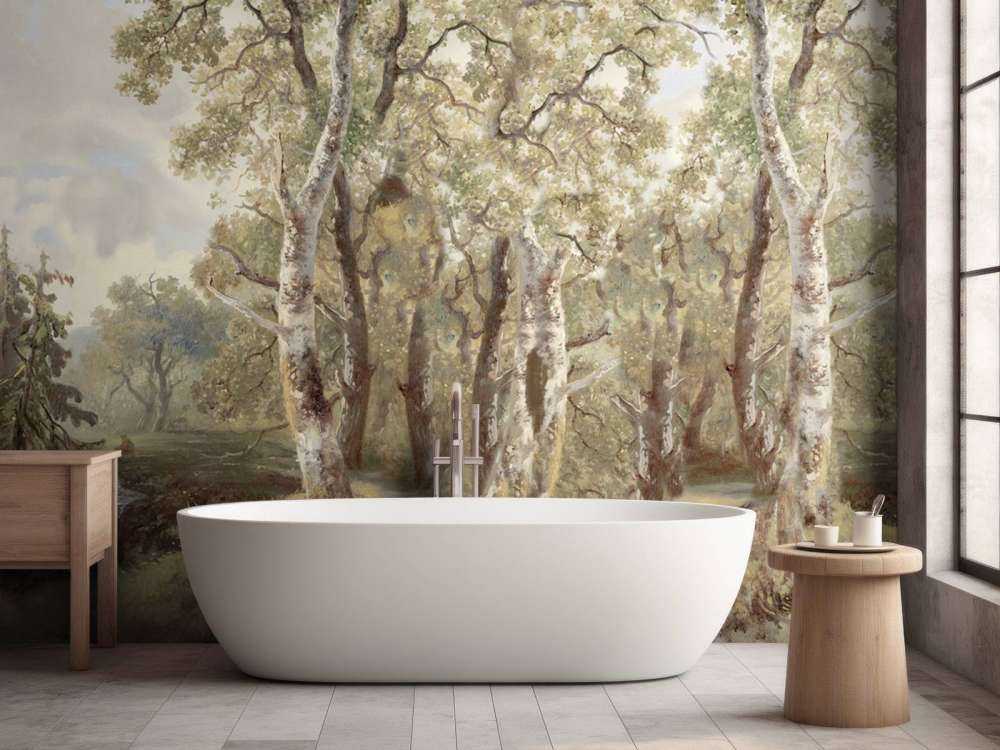 Skoglandskap Farge Panorama