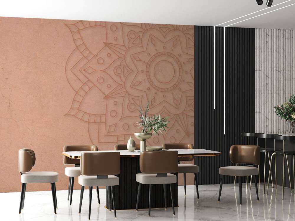 Jordaktig geometrisk mandala