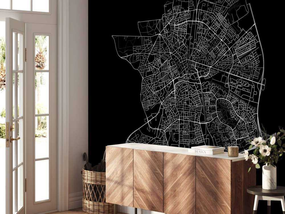 Kart over Apeldoorn, svart