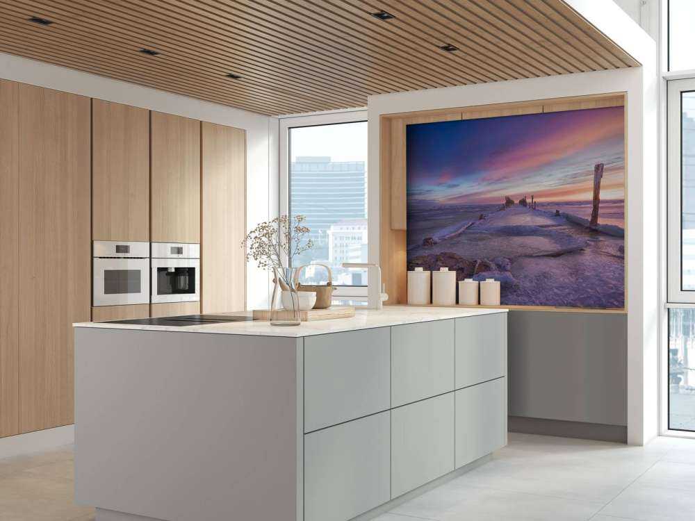 Stolphuvuden på det frysta Östersjön