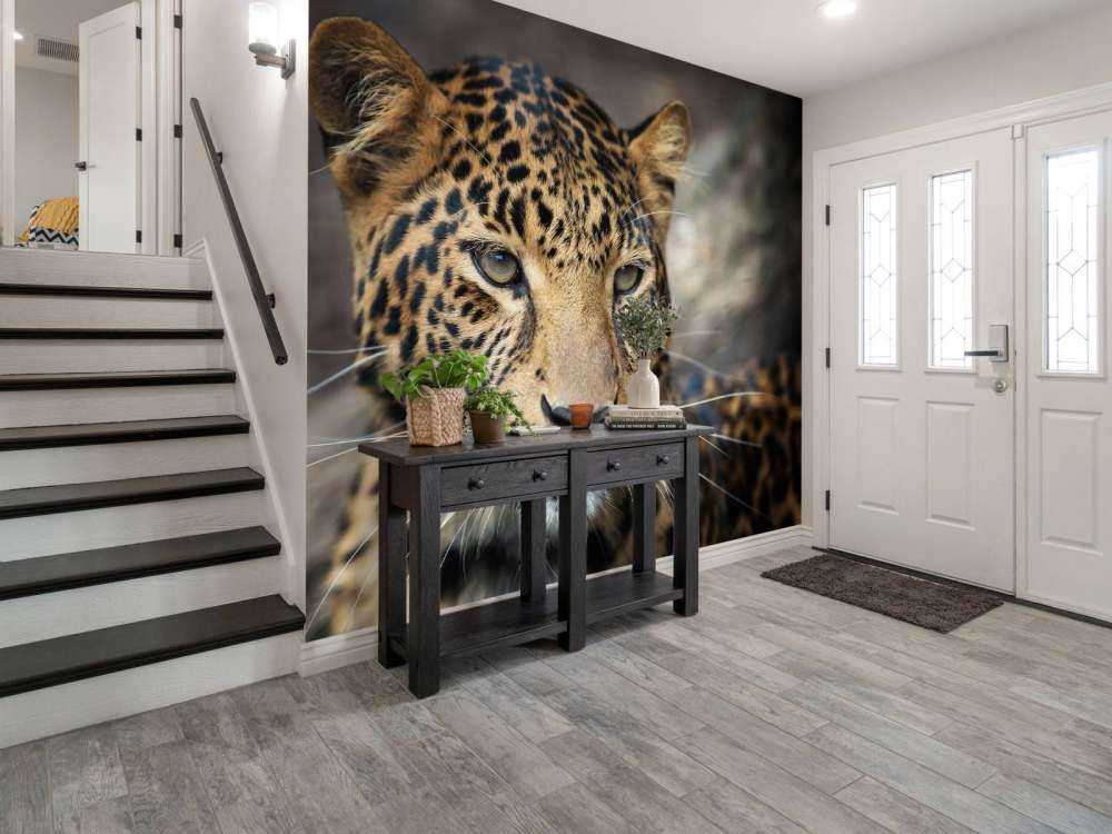 Närbild på en leopard