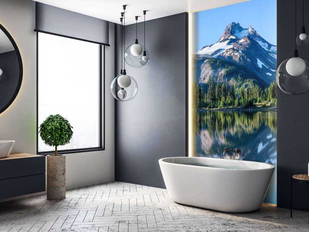 Fototapet berg av snö