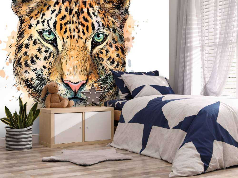 Leopard i akvarell