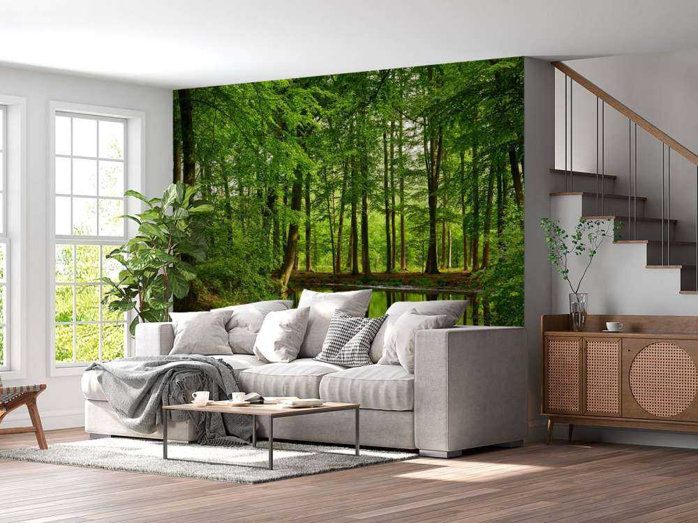 Trädens reflektion i vatten