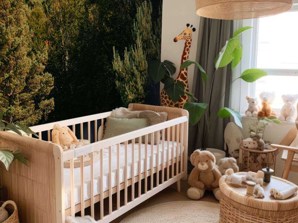 Lila Lamborghini Huracán i skogslandskap