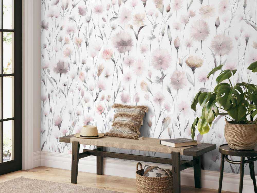 Kornblommor och fältgräs Rosa