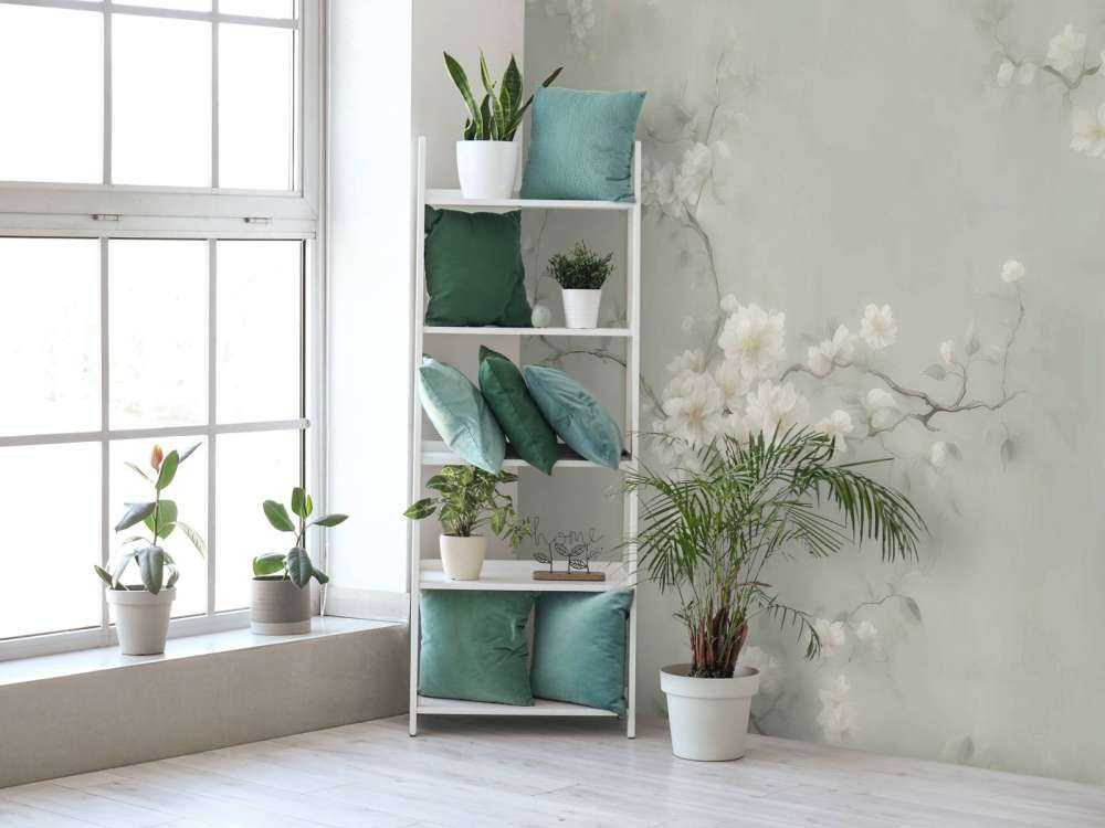 Underbara grenar av blommor gröna