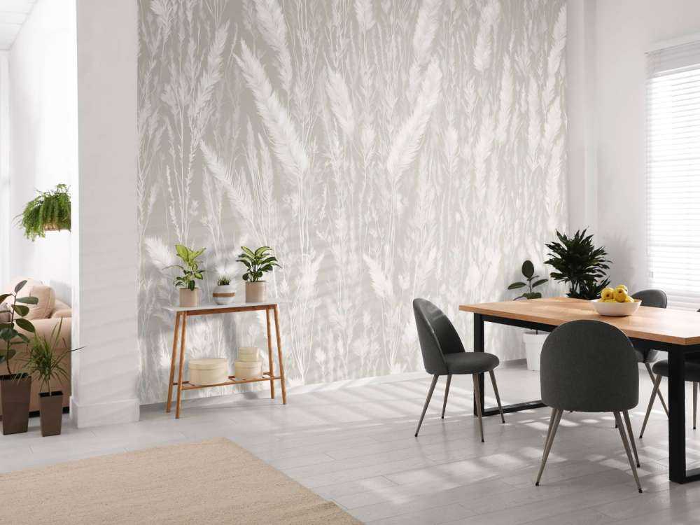 Vägg av fältgräs - grå