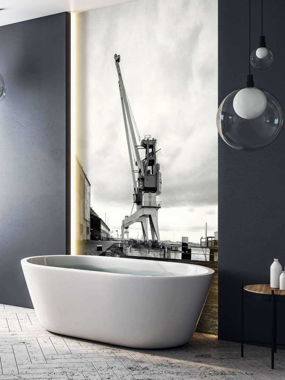 Hamnkran på den tidigare RDM-anläggningen Heijplaat Rotterdam 