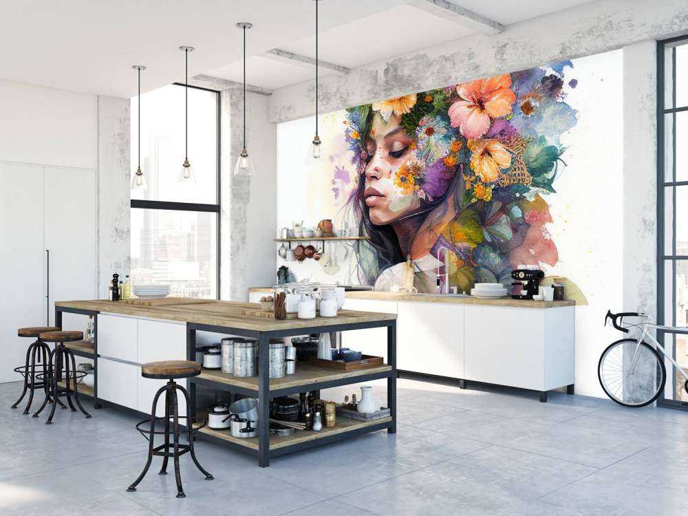 Watercolor Tropical Woman #6