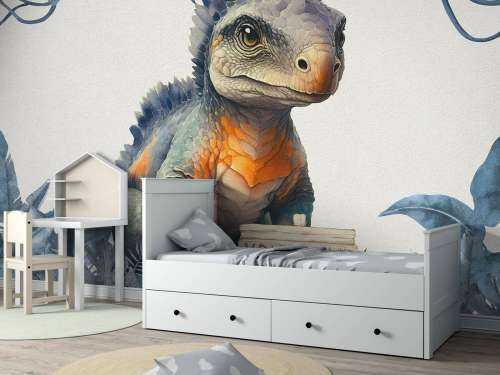 Baby ankylosaurus i den blåa djungeln