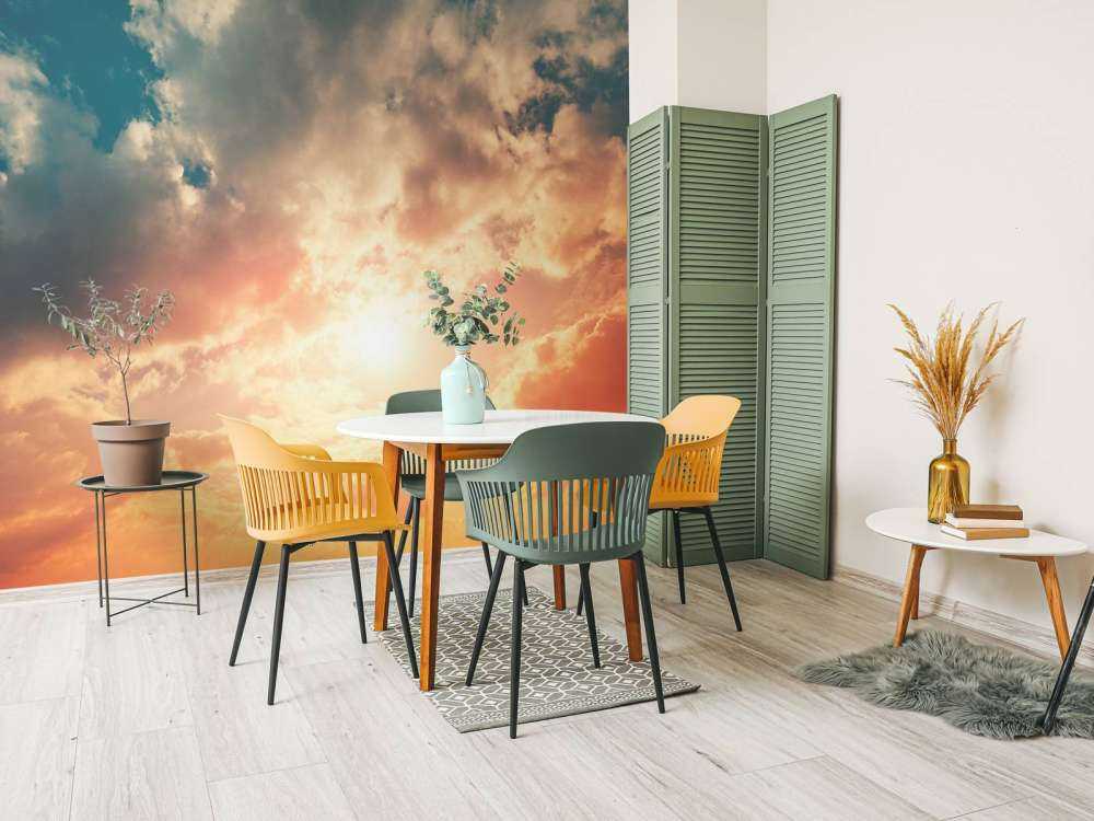 Farvet himmel med skyer