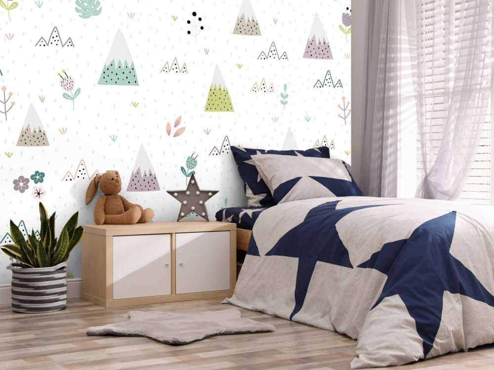 Bjerge, planter og blomster mønster