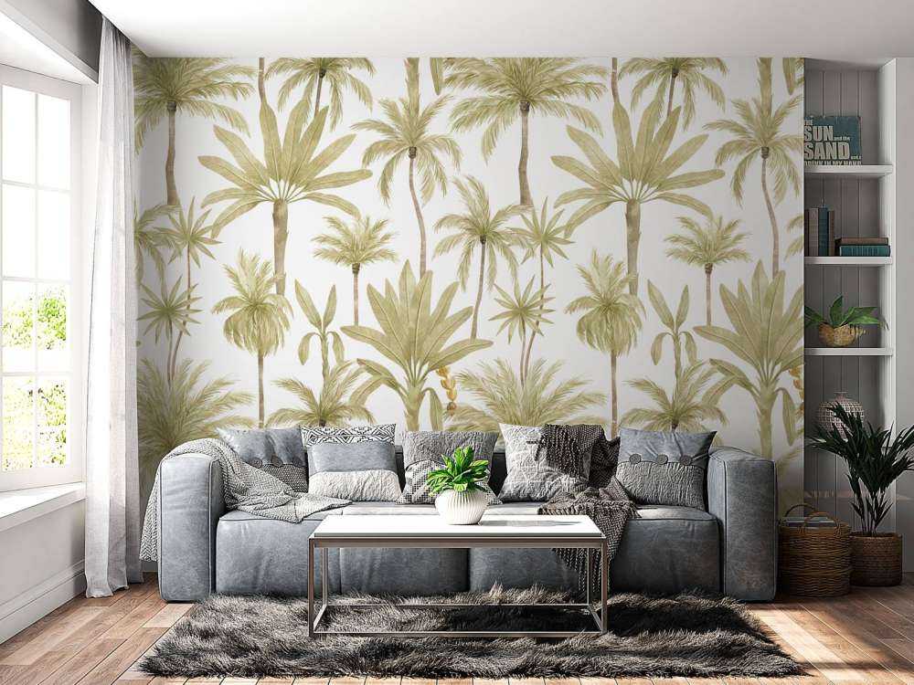 Tropiske akvarel træer